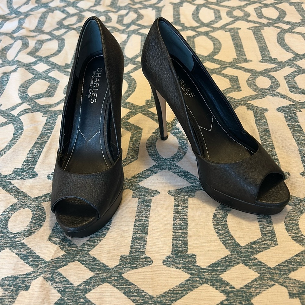 Black open toe high heels CHARLES by Charles David